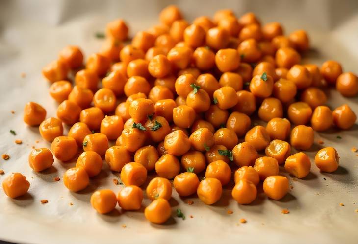 Spicy Baked Chickpeas on Baking Paper for a Crispy, Healthy Snack